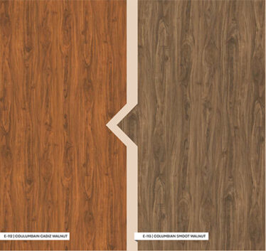 Columbian Smoot Walnut Dark & Light Laminated Particle Board, 8x4 size with Matte Surface Finish